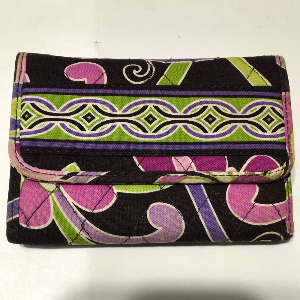 Vera Bradley wallet retired print‎  purple punch trifold wallet